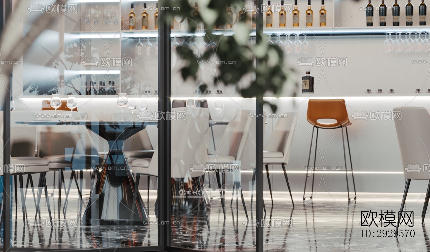 现代西餐厅效果图下载（渲染图8）