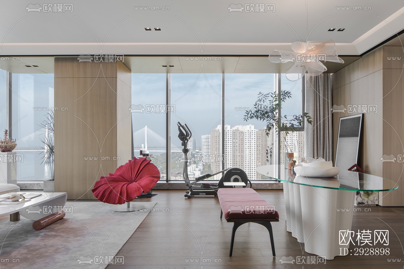 现代平层效果图下载（渲染图3）