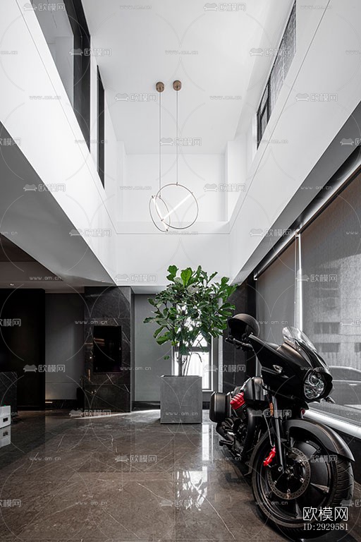 高级灰西餐厅效果图下载（渲染图11）