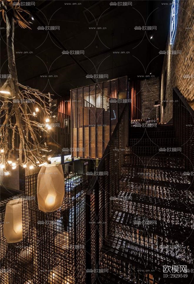 工业风西餐厅效果图下载（渲染图6）