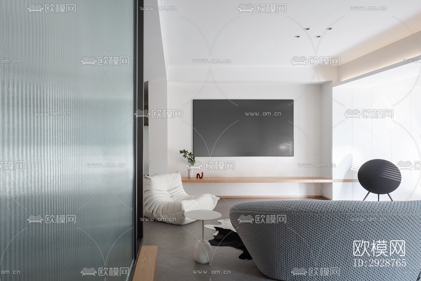 现代平层效果图下载（渲染图4）