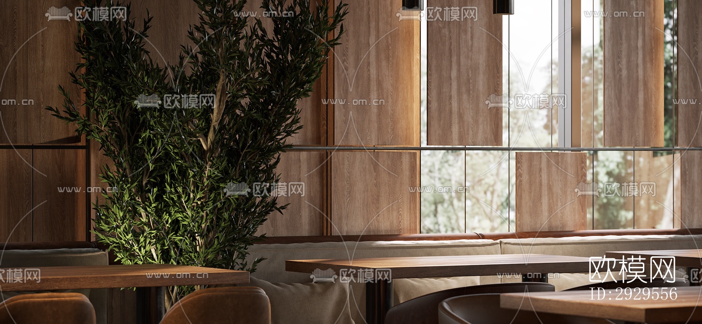 工业风西餐厅效果图下载（渲染图5）