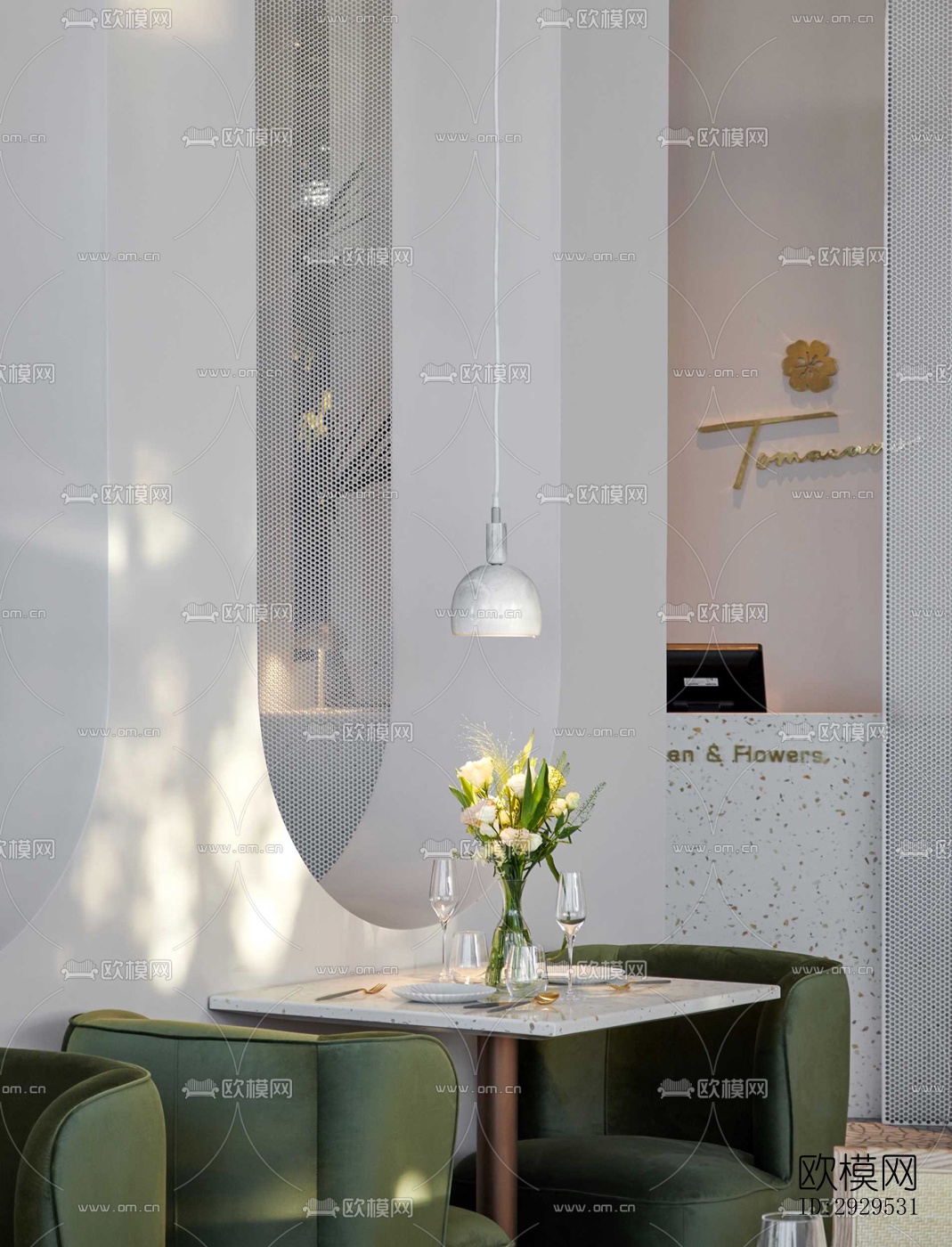 侘寂西餐厅效果图下载（渲染图9）