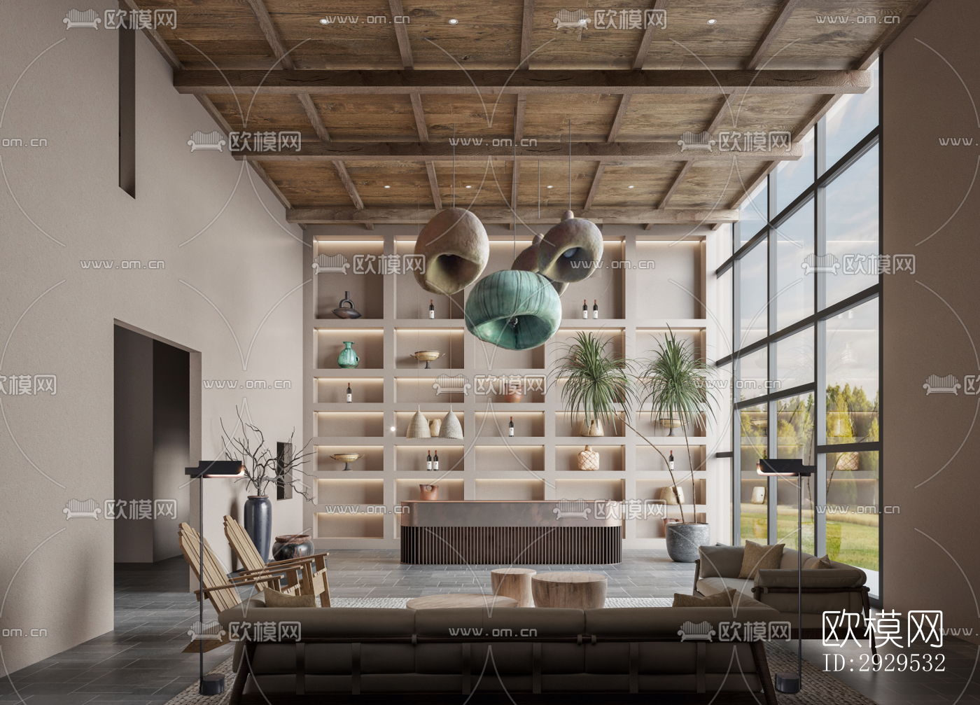 侘寂西餐厅效果图下载（渲染图3）