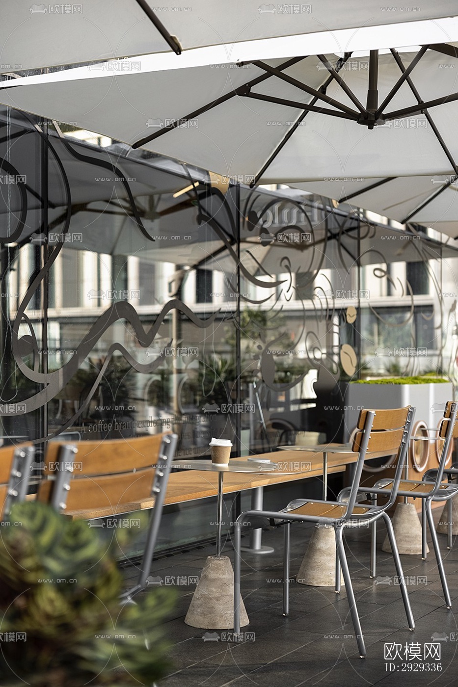 北欧咖啡奶茶效果图下载（渲染图10）