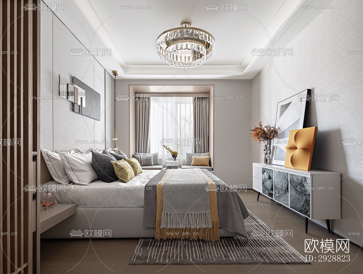 现代平层效果图下载（渲染图8）