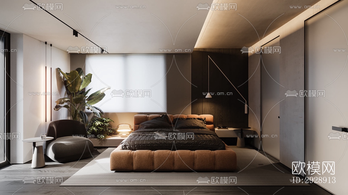 现代平层效果图下载（渲染图4）