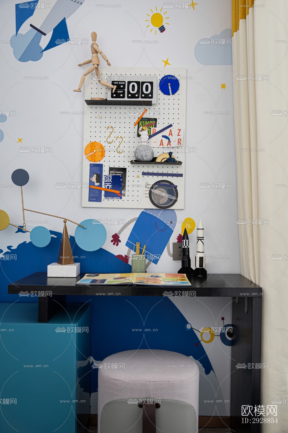 现代平层效果图下载（渲染图9）