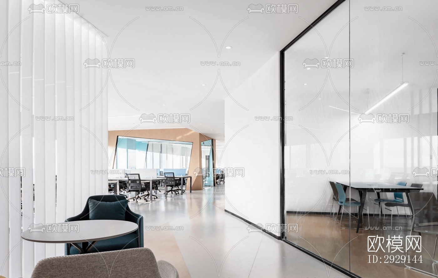 现代办公区效果图下载（渲染图18）