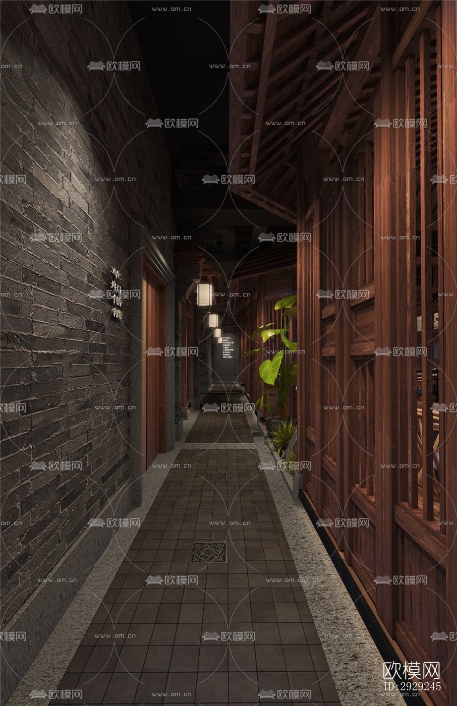 中式中餐厅效果图下载（渲染图3）