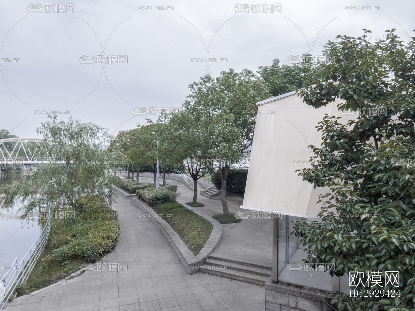 现代咖啡奶茶效果图下载（渲染图1）