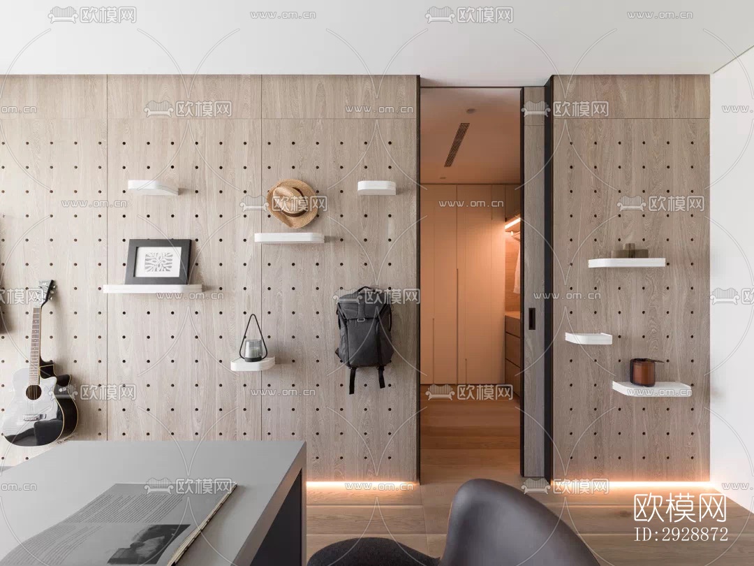 现代平层效果图下载（渲染图6）