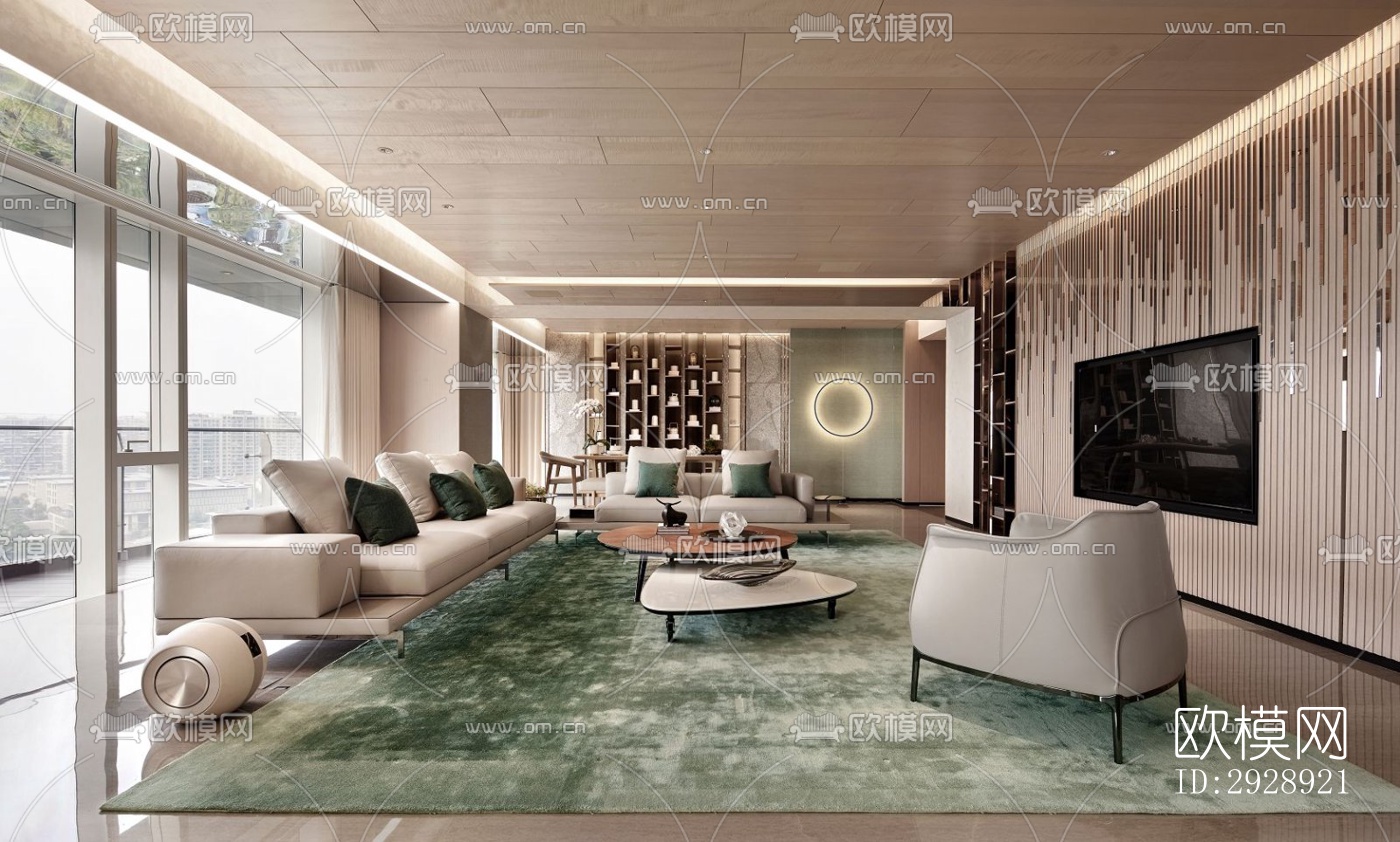 现代平层效果图下载（渲染图18）