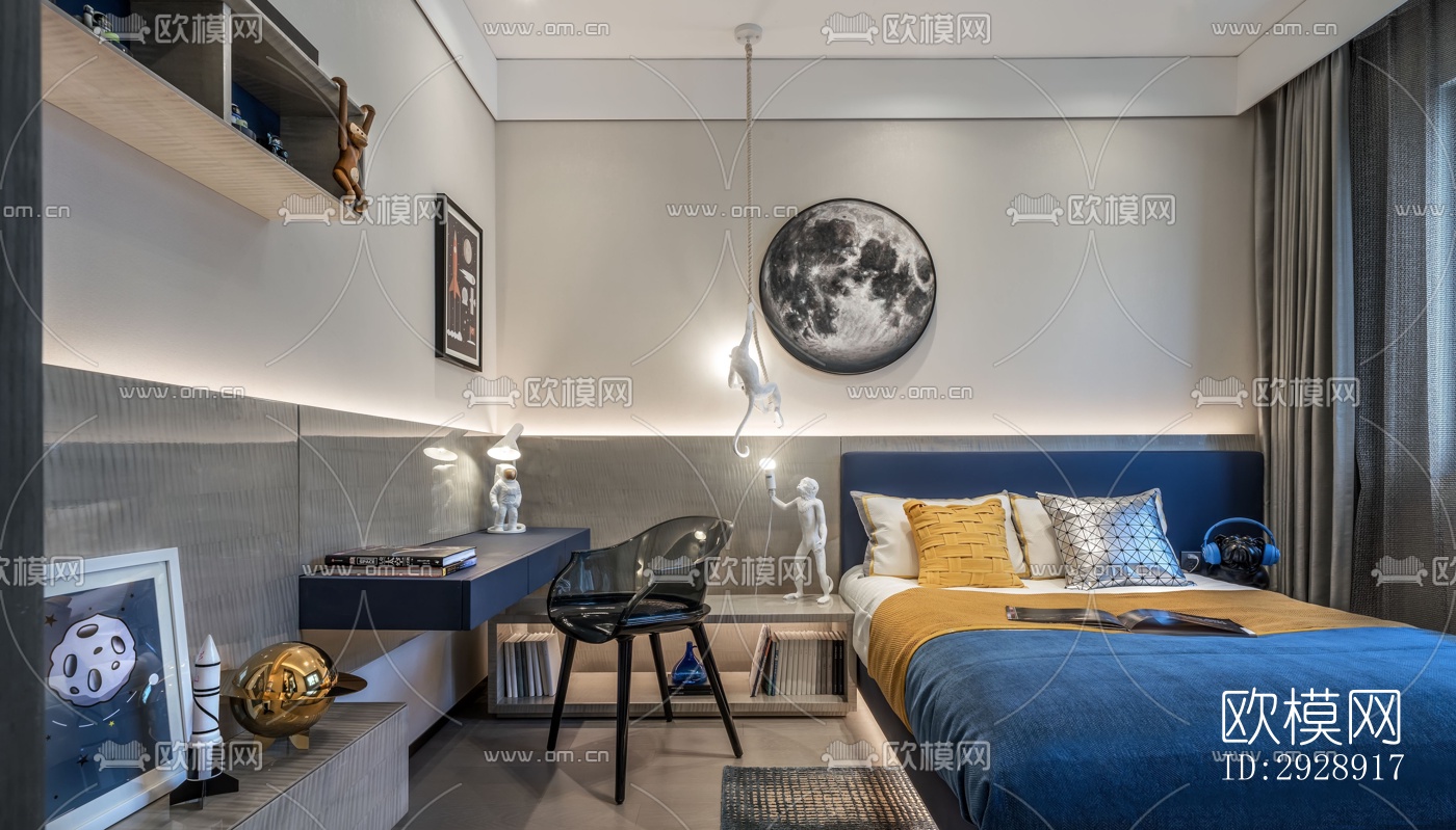 现代平层效果图下载（渲染图6）