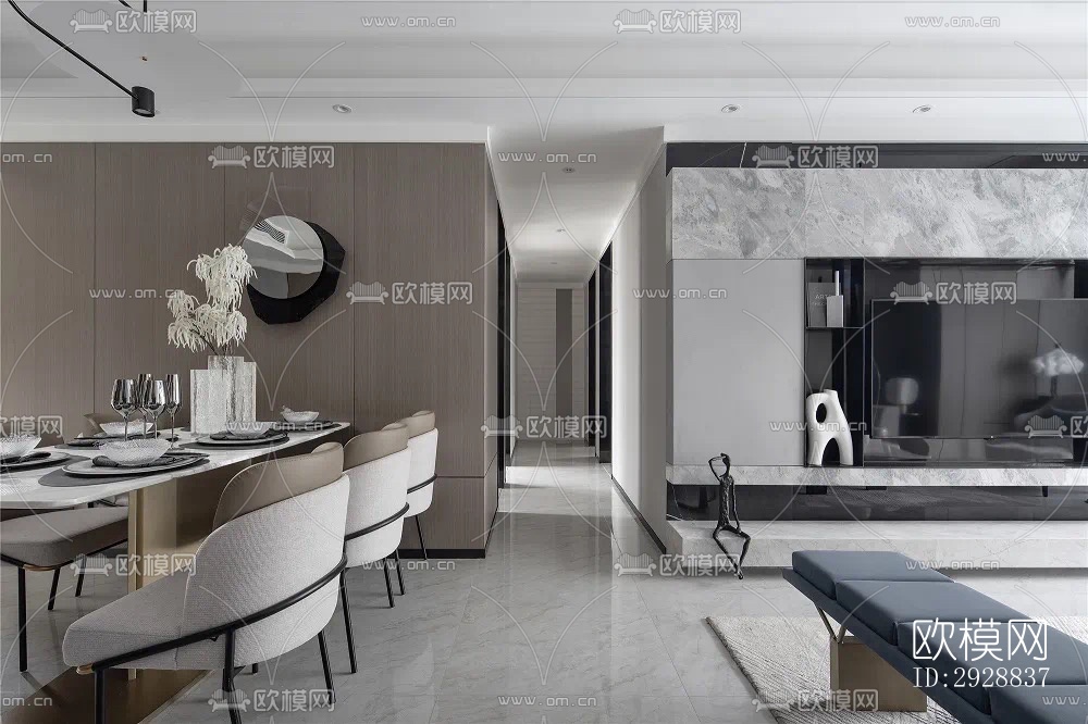 现代平层效果图下载（渲染图19）