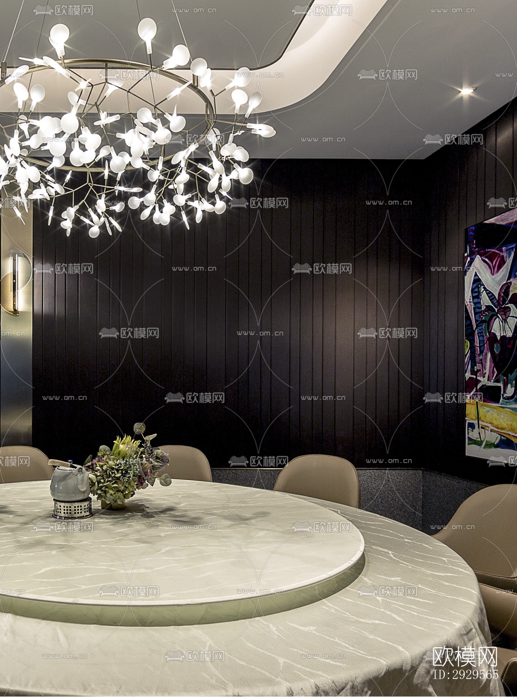 现代西餐厅效果图下载（渲染图2）