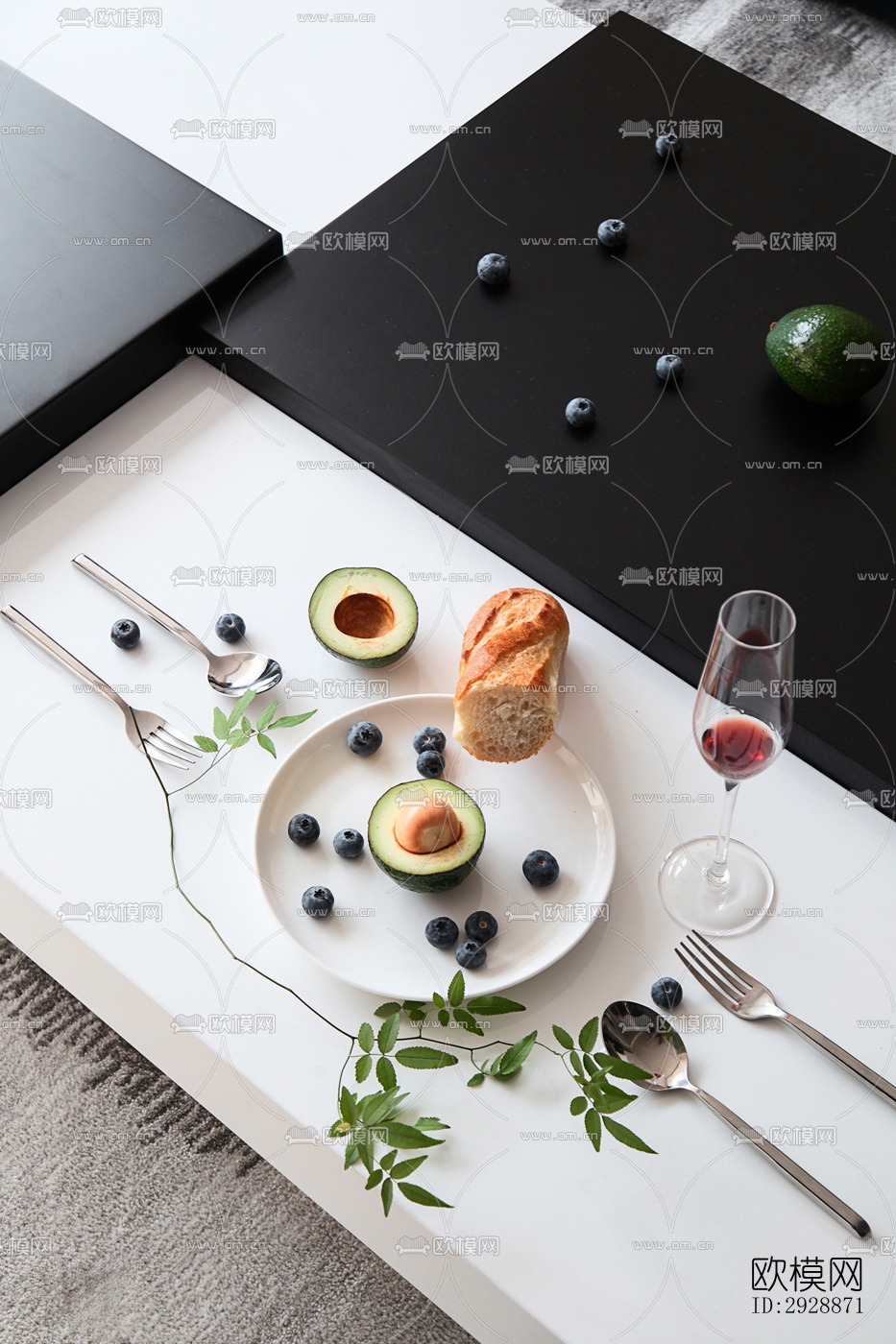 现代平层效果图下载（渲染图1）