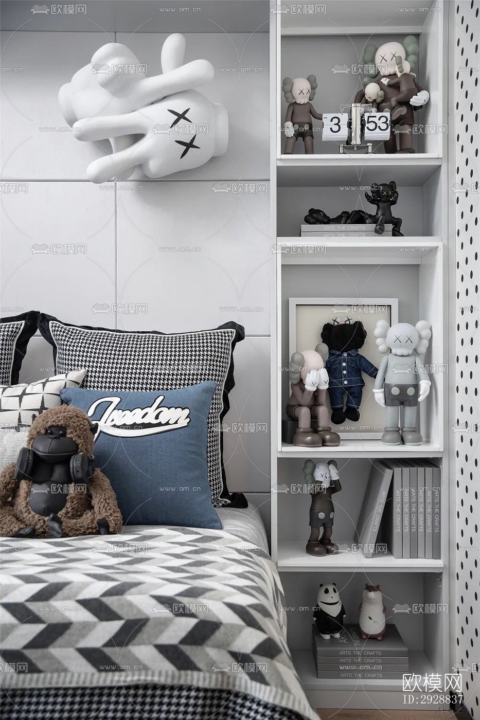 现代平层效果图下载（渲染图9）