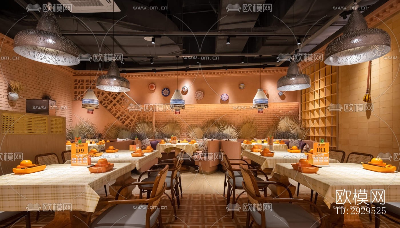 东南亚西餐厅效果图下载（渲染图8）