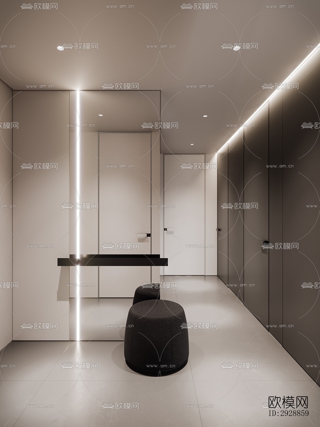 现代平层效果图下载（渲染图15）