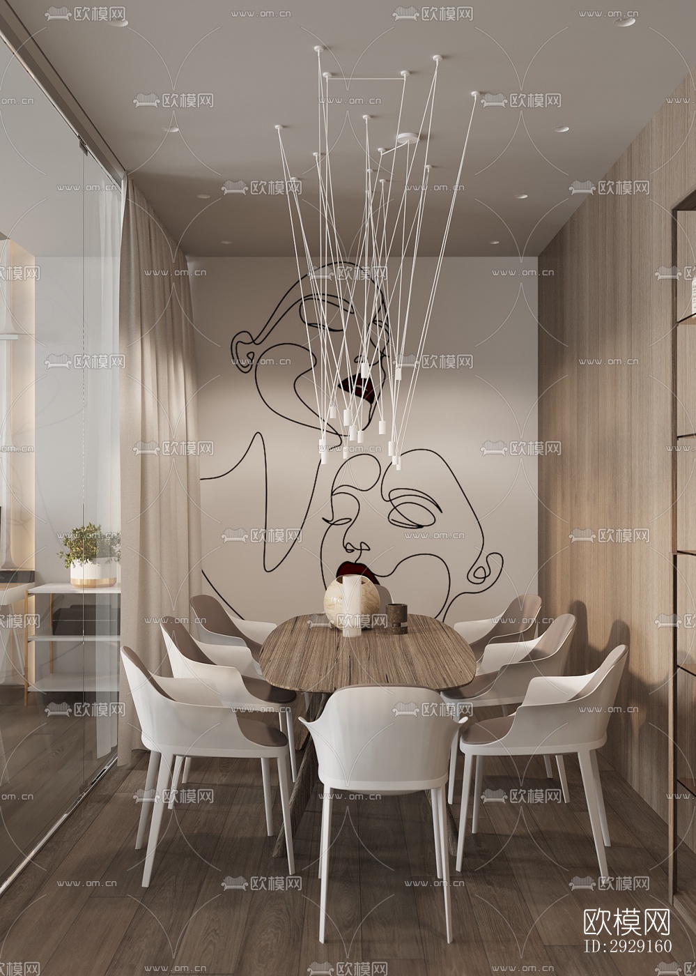 现代办公区效果图下载（渲染图11）