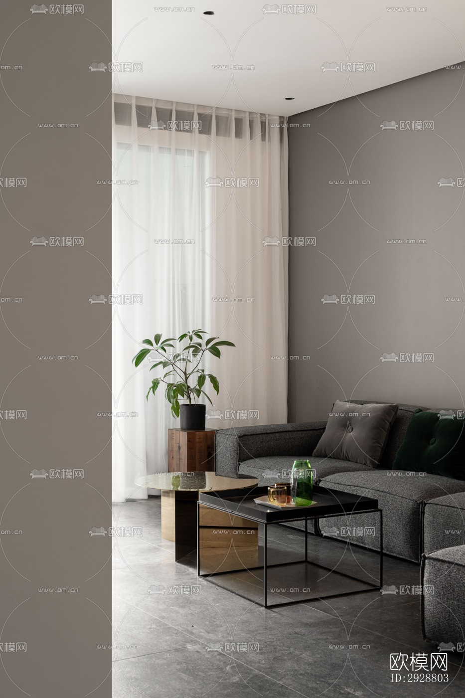 现代平层效果图下载（渲染图3）