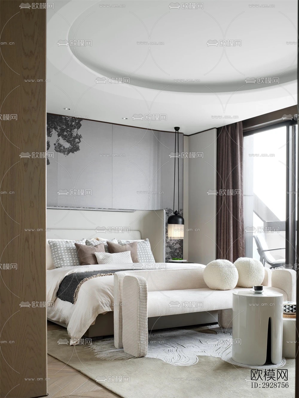 现代平层效果图下载（渲染图8）