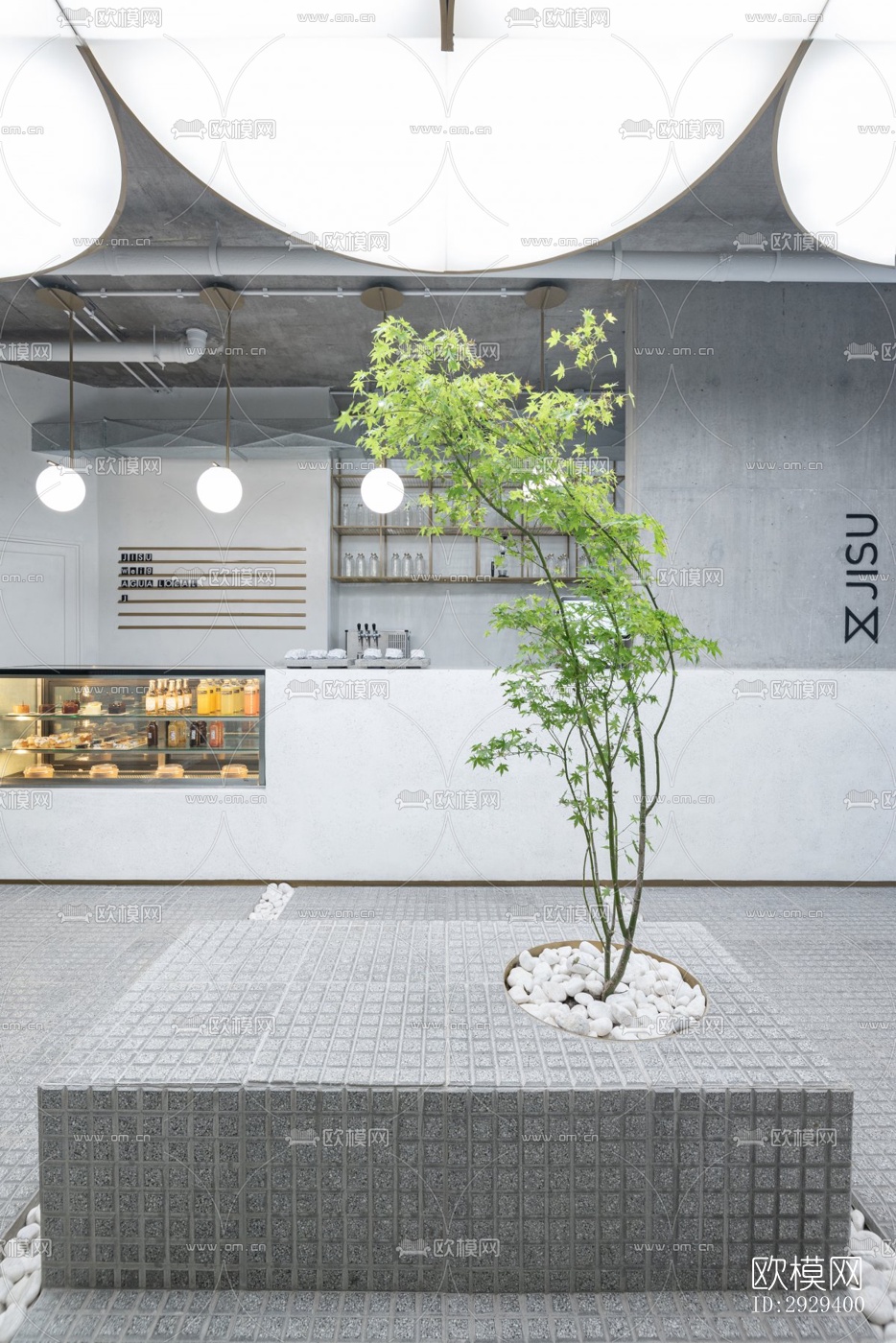 工业风咖啡奶茶效果图下载（渲染图2）