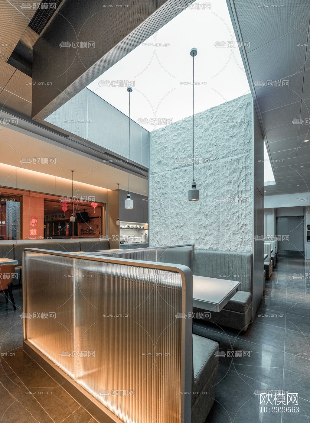 现代西餐厅效果图下载（渲染图10）