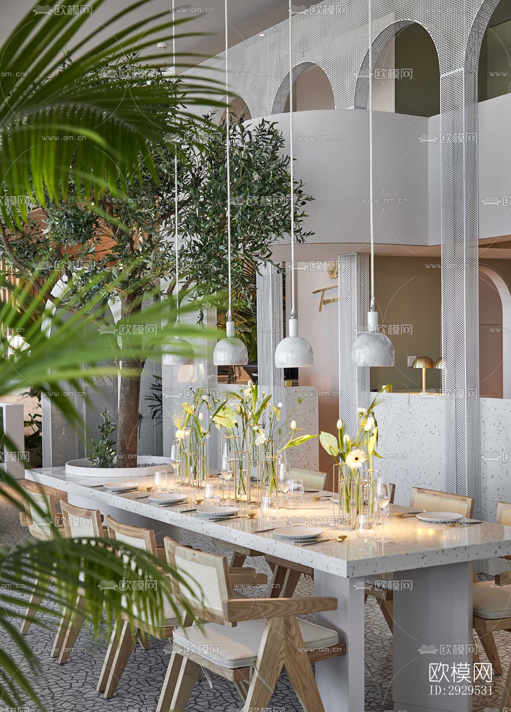 侘寂西餐厅效果图下载（渲染图6）