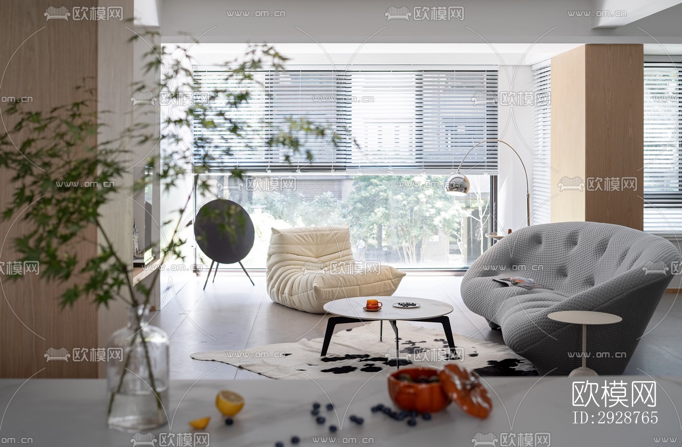 现代平层效果图下载（渲染图5）