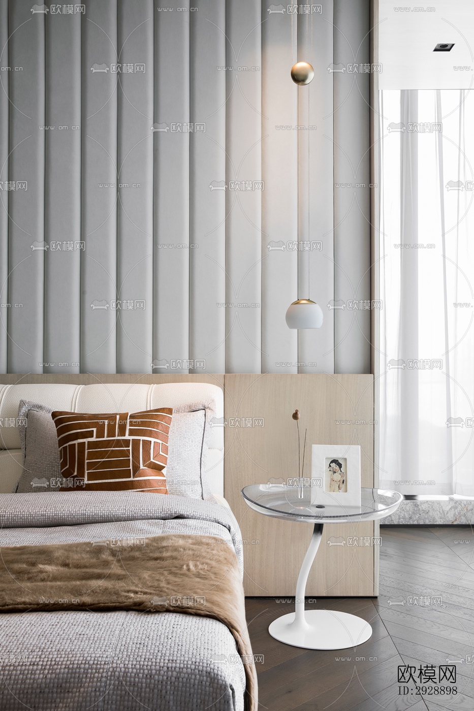 现代平层效果图下载（渲染图10）