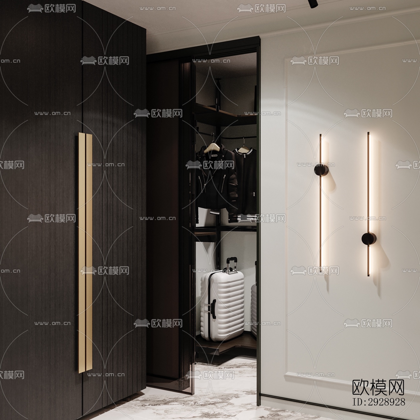 美式平层效果图下载（渲染图3）