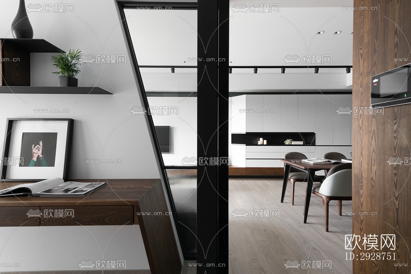 现代平层效果图下载（渲染图13）