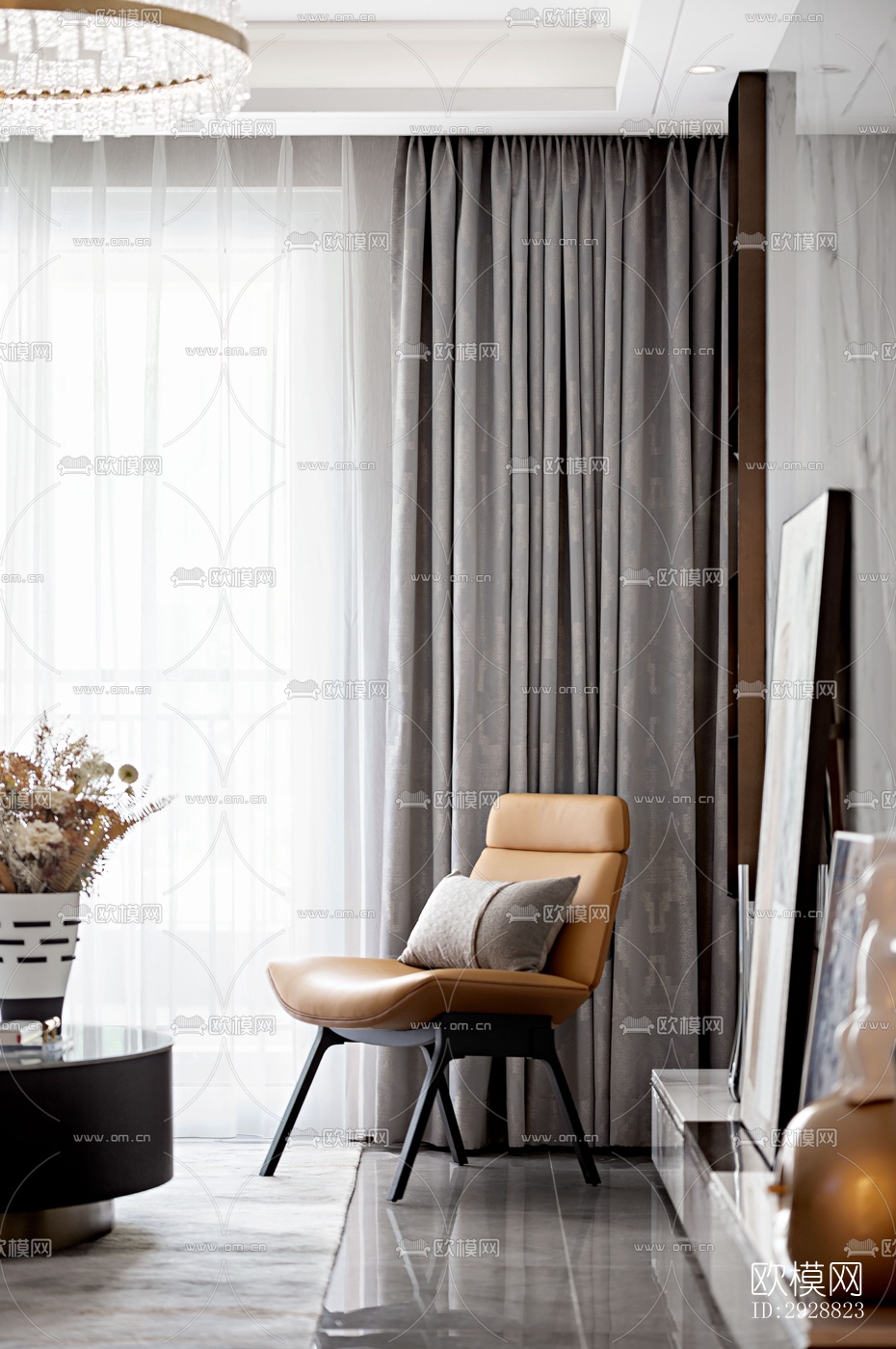 现代平层效果图下载（渲染图4）