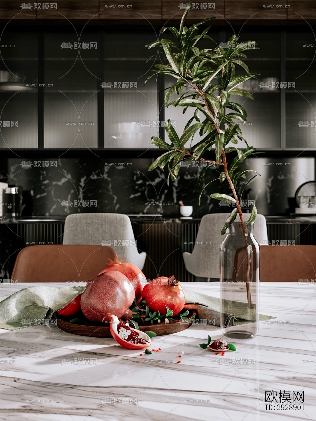 现代平层效果图下载（渲染图13）