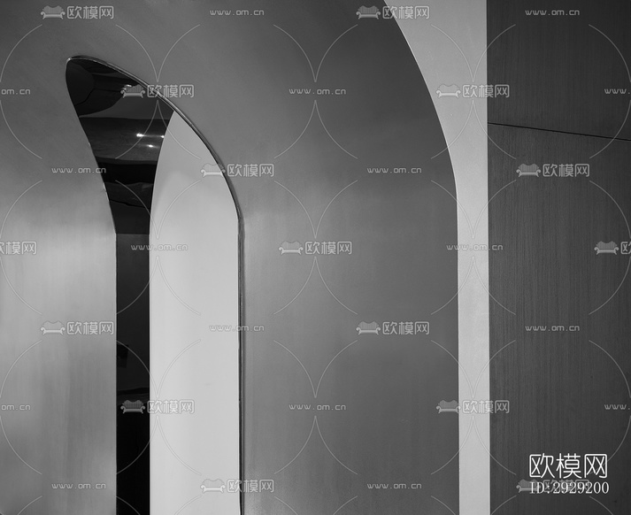 高级灰办公区效果图下载(渲染图3)