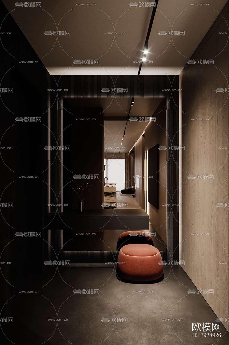 现代平层效果图下载（渲染图2）