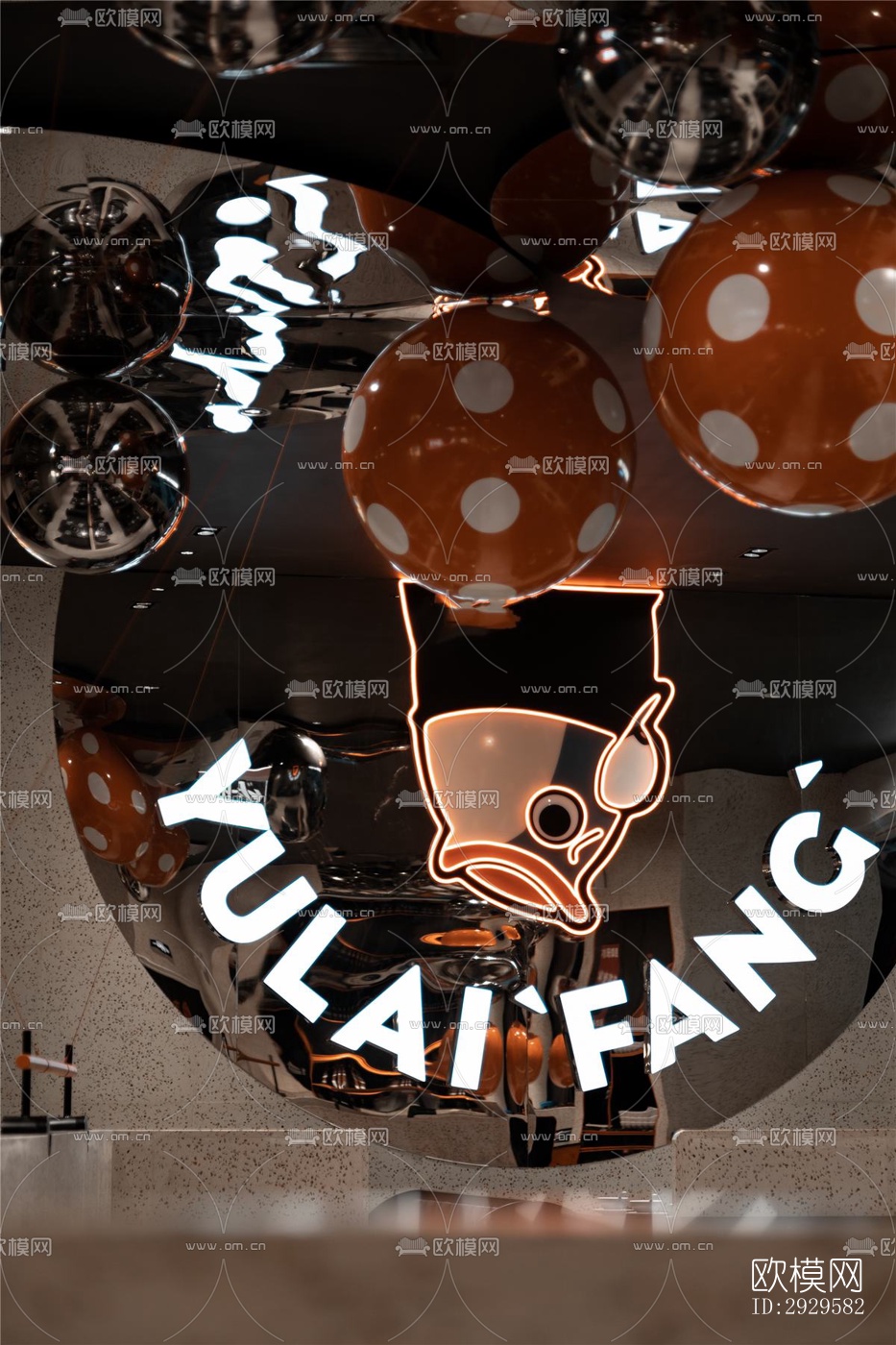 高级灰西餐厅效果图下载（渲染图8）