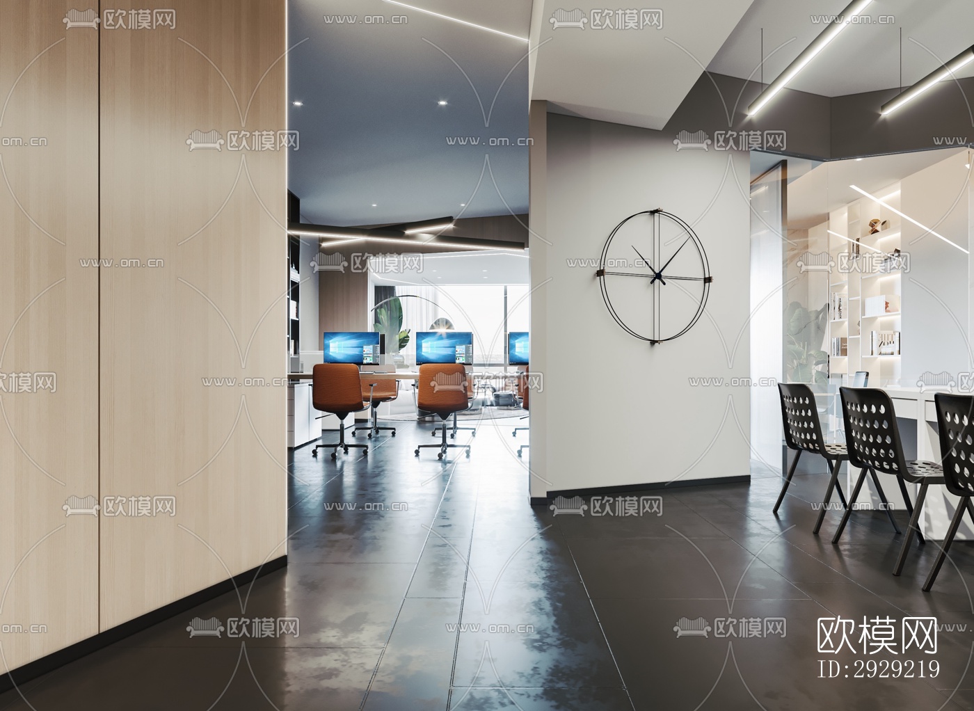 现代经理室效果图下载（渲染图3）