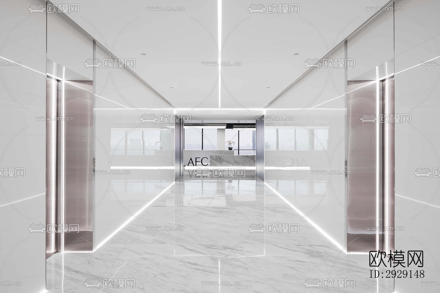 现代办公区效果图下载（渲染图5）