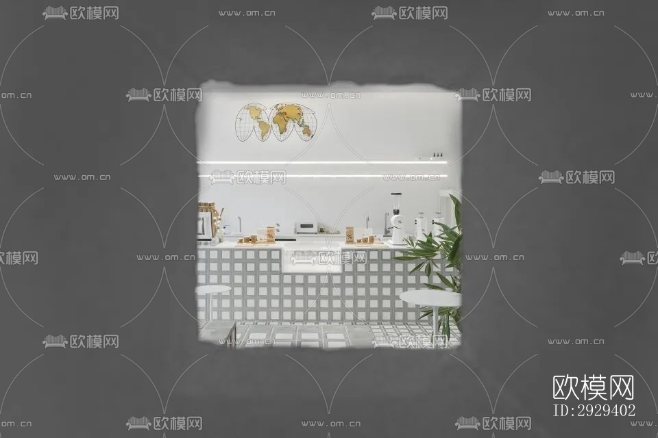 工业风咖啡奶茶效果图下载（渲染图15）