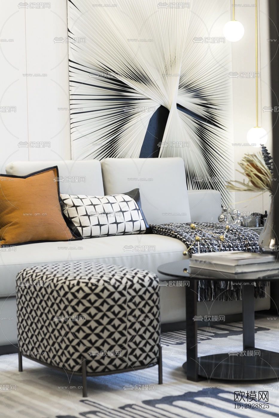 现代平层效果图下载（渲染图10）