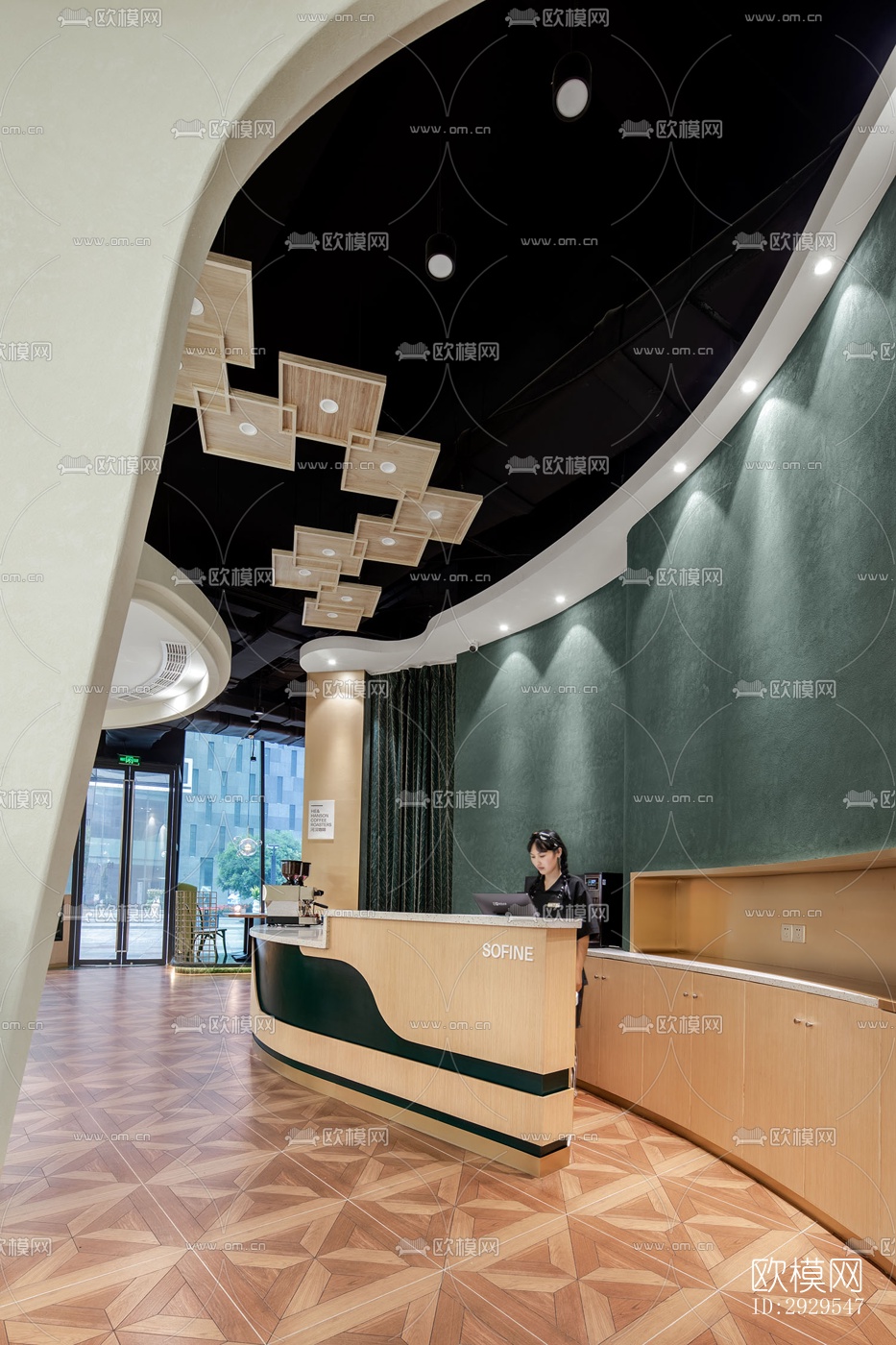 工业风西餐厅效果图下载（渲染图8）