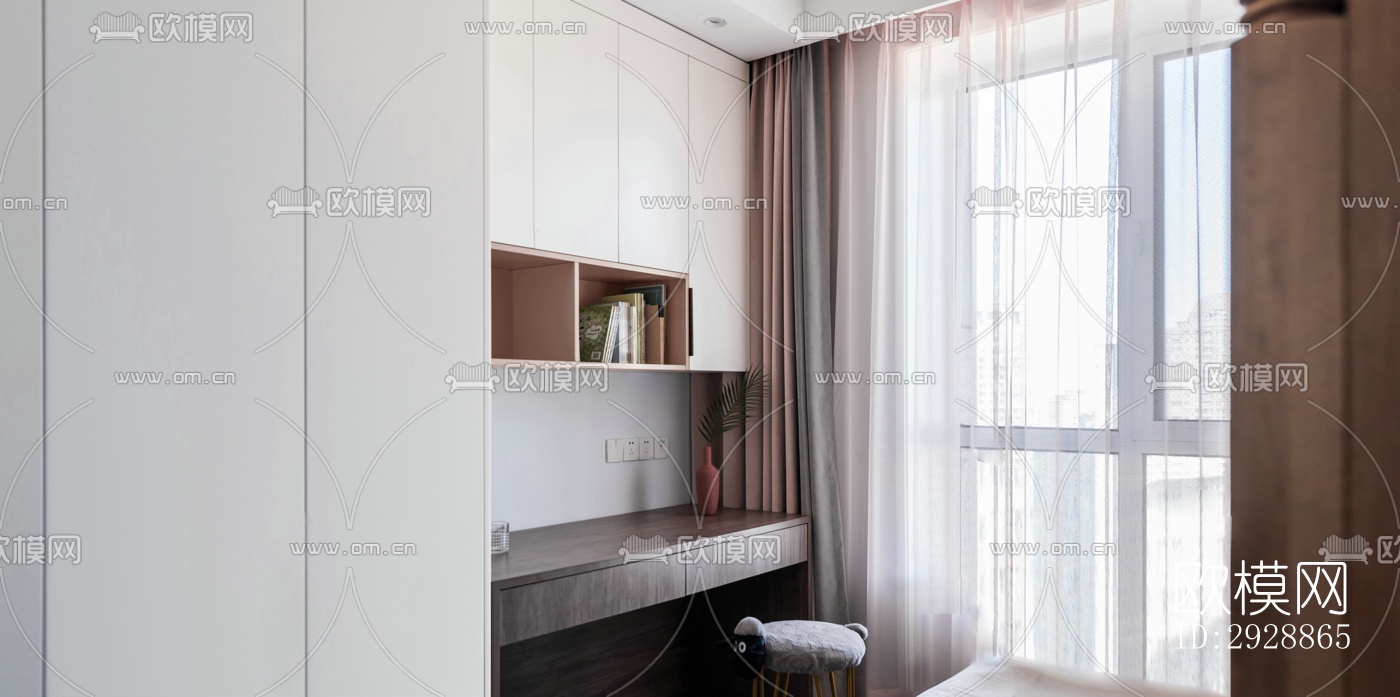 现代平层效果图下载（渲染图14）