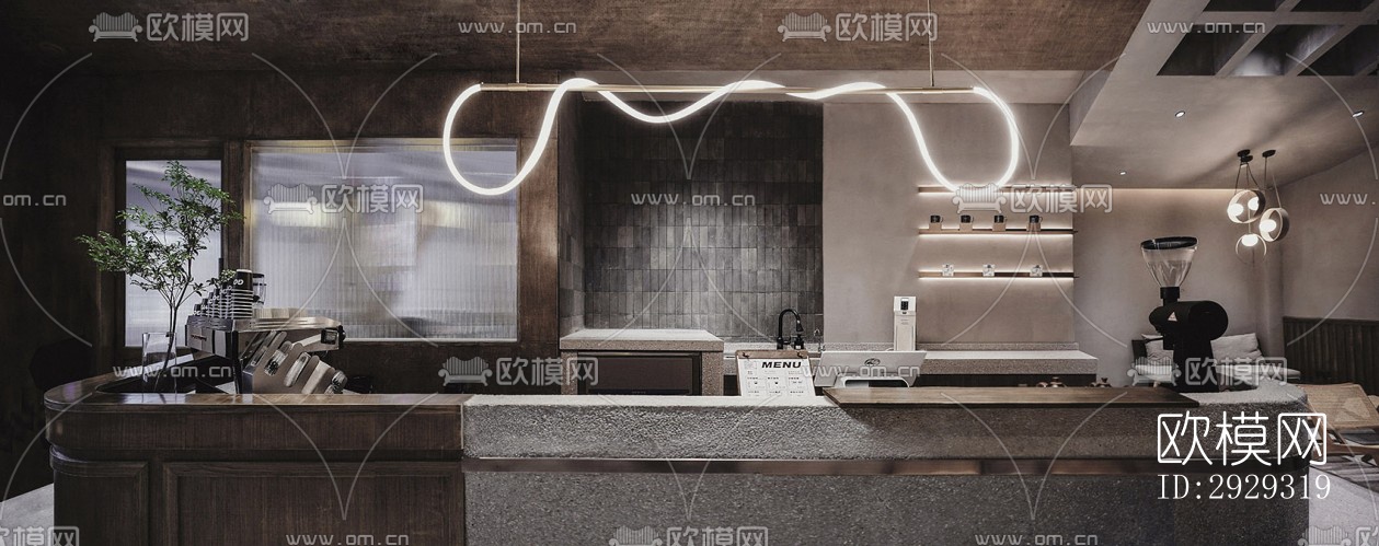 侘寂咖啡奶茶效果图下载（渲染图3）