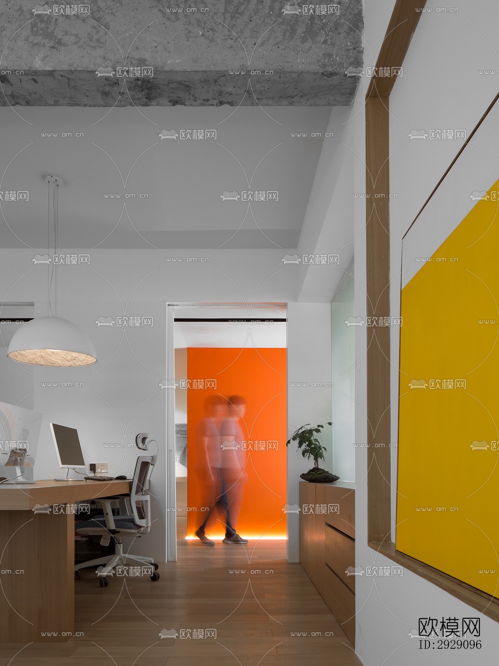 现代办公区效果图下载（渲染图9）