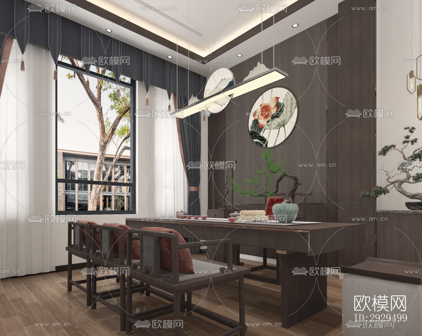 新中式茶馆效果图下载（渲染图6）