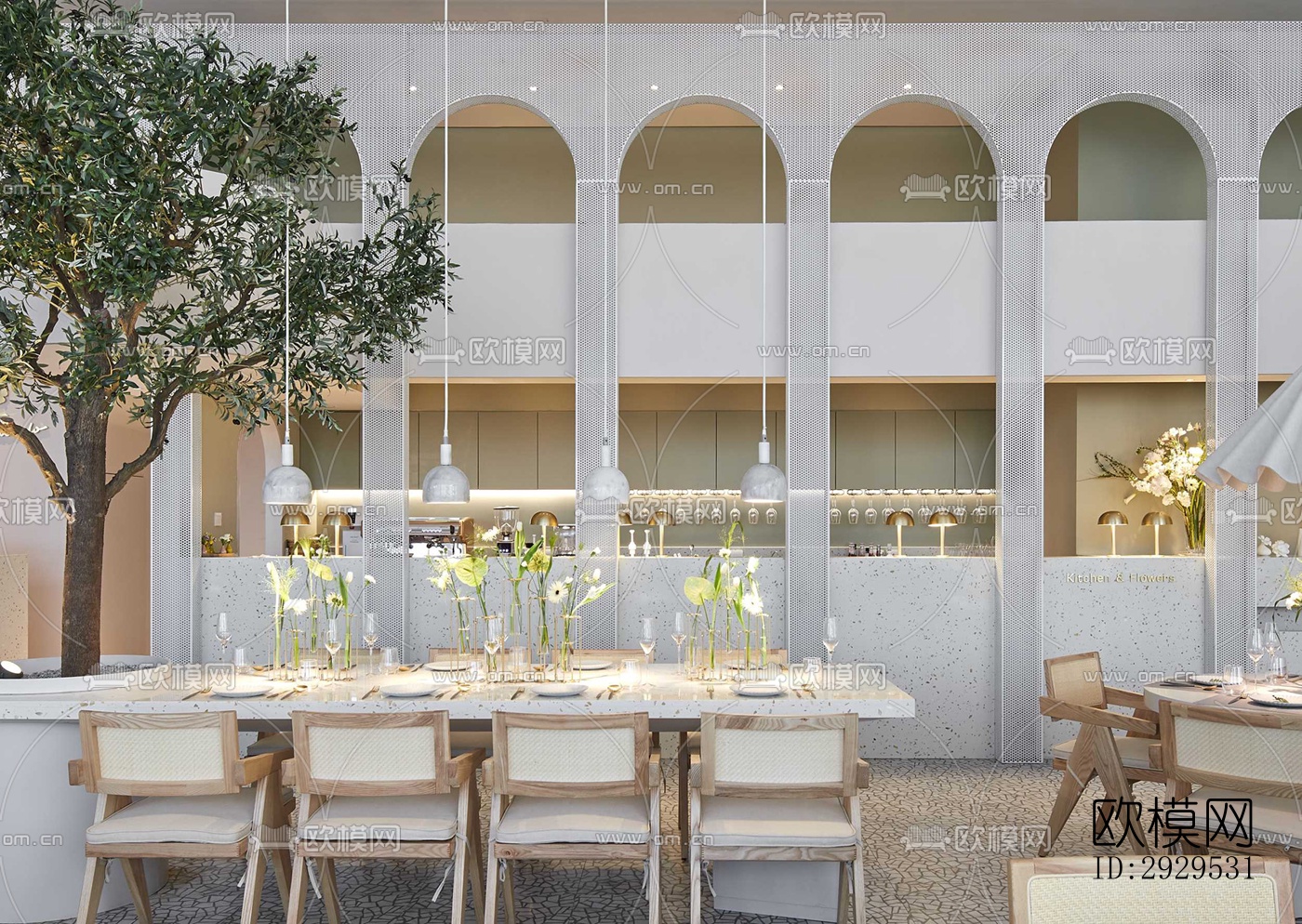 侘寂西餐厅效果图下载（渲染图13）