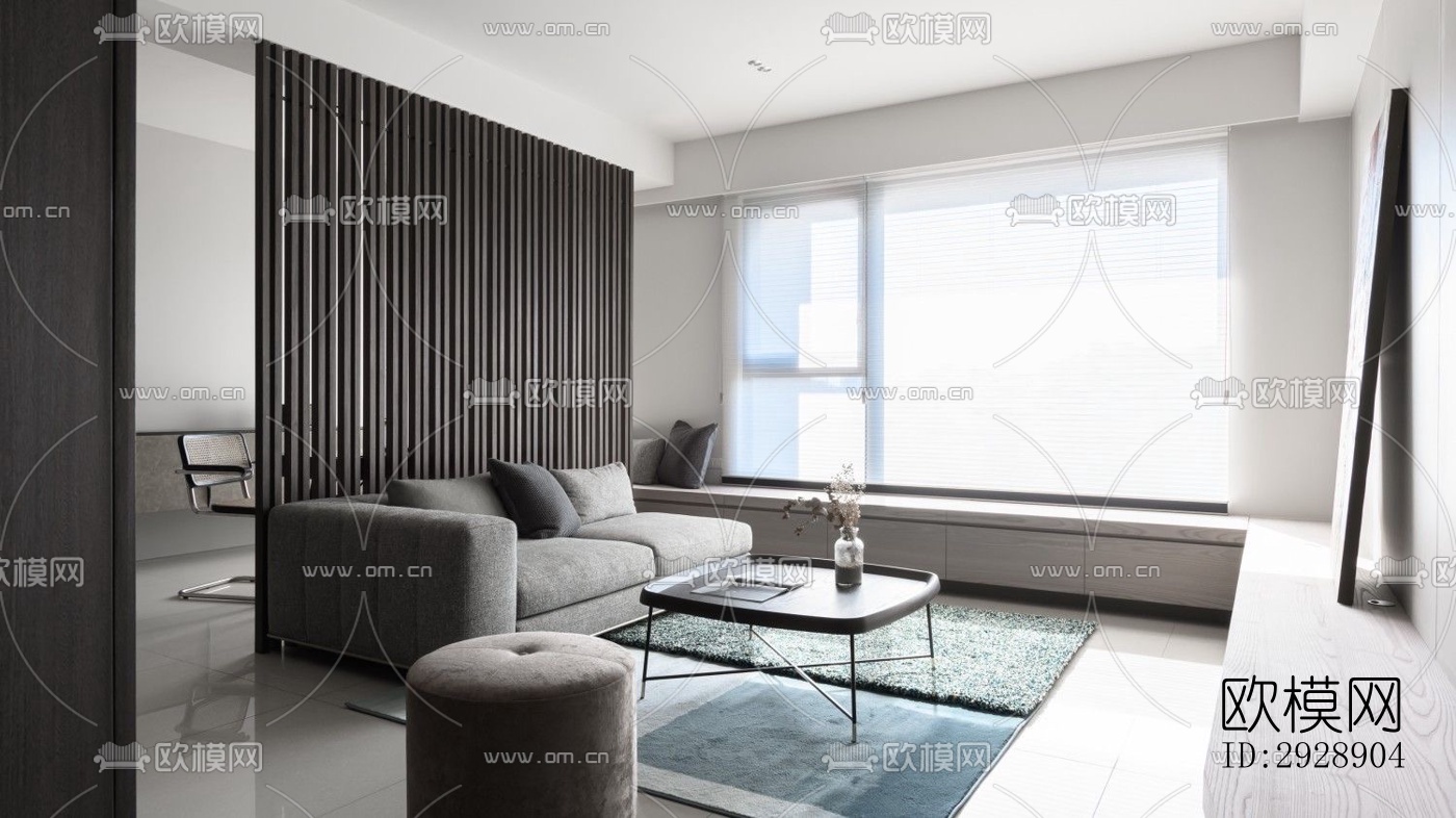 现代平层效果图下载（渲染图10）